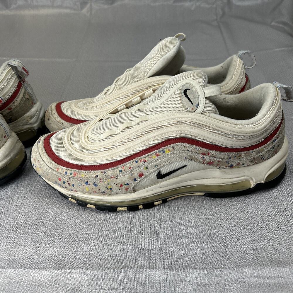 Nike Air Max 97 Retro OG Men’s 11.5 Sail University Red 312834-102 2-pairs Used - Picture 4 of 12